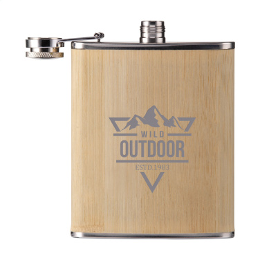 Logo trade promotional merchandise photo of: Hipflask Bamboo 200 ml drinking bottle
