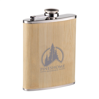 Logo trade promotional gift photo of: Hipflask Bamboo 200 ml drinking bottle