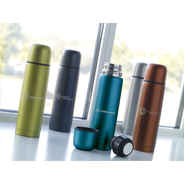 Logo trade promotional merchandise image of: Frosted Bottle RCS Recycled Steel 500 ml thermo bottle