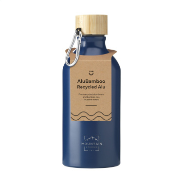 Logo trade corporate gifts picture of: AluBamboo GRS Recycled Alu 500 ml water bottle