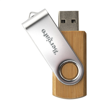 Logotrade business gift image of: USB Twist Bamboo 16 GB