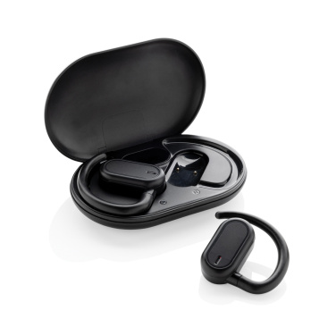 Logo trade promotional giveaway photo of: Fitsound RCS recycled plastic open ear TWS earbuds