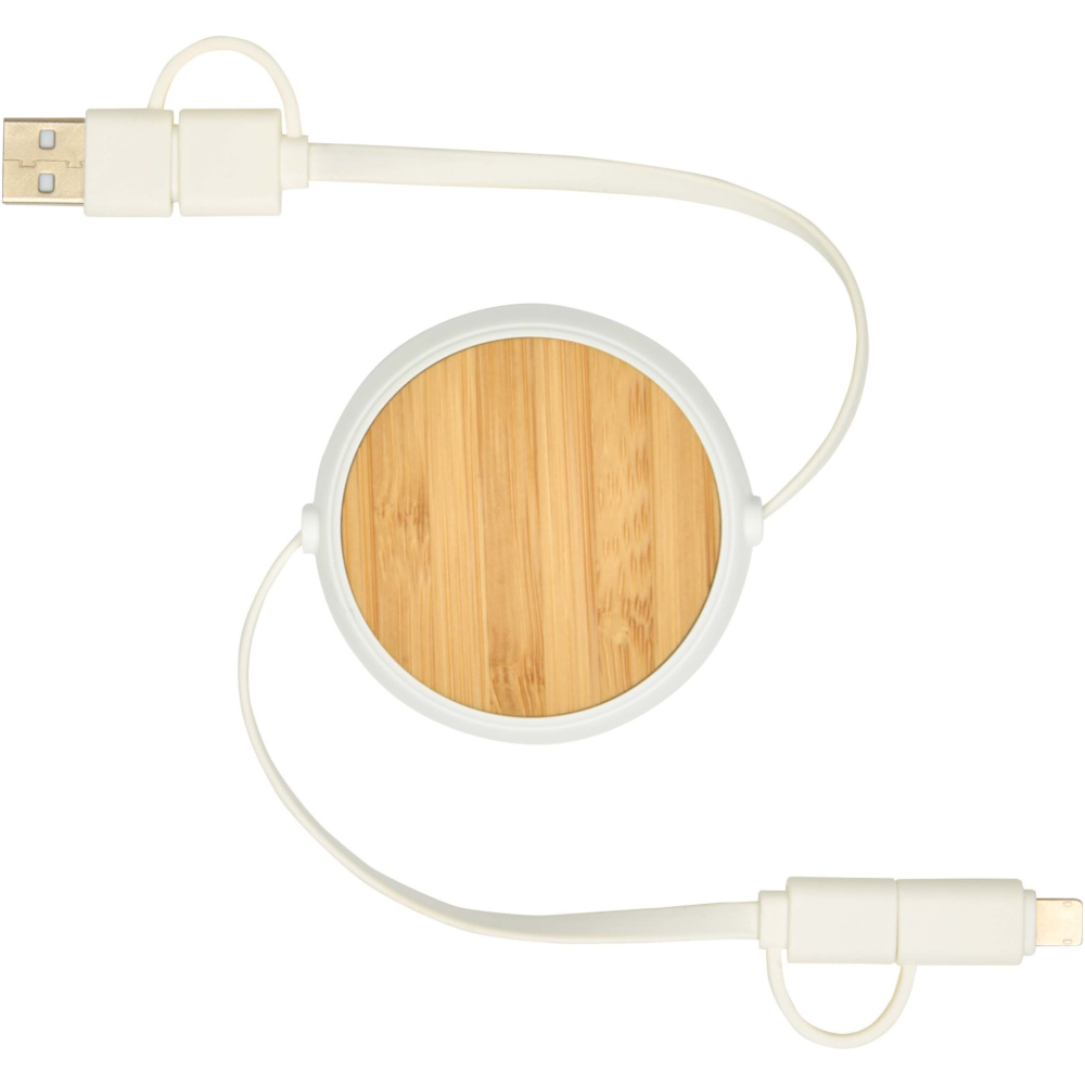 Logotrade advertising products photo of: Chechia 5-in-1 recycled plastic 100 cm retractable data sync and 45W fast charge cable