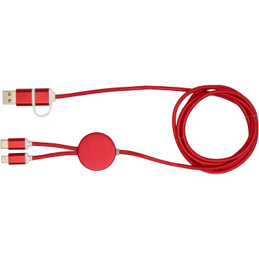 Logo trade promotional giveaways picture of: Alasia 5-in-1 recycled aluminium and plastic 150 cm data sync and 27W fast charge cable