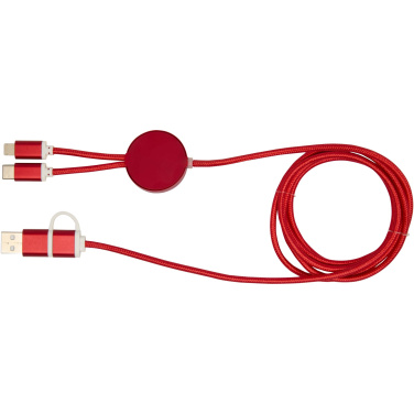 Logo trade advertising products picture of: Alasia 5-in-1 recycled aluminium and plastic 150 cm data sync and 27W fast charge cable