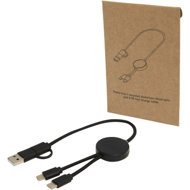 Logotrade corporate gift image of: Citala 5-in-1 recycled plastic 30 cm data sync and 27W fast charge cable