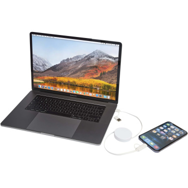 Logo trade promotional items image of: Citala 5-in-1 recycled plastic 90 cm retractable data sync and 40W fast charge cable