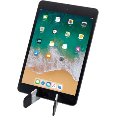 Logo trade promotional merchandise photo of: Buna recycled plastic foldable tablet and phone stand