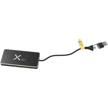 Logo trade advertising products picture of: SCX.design H20 8-in-1 USB hub with dual input and 6-ports