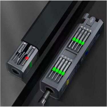 Logotrade promotional item picture of: SCX.design T20 30-piece screwdriver and repair set in aluminium case
