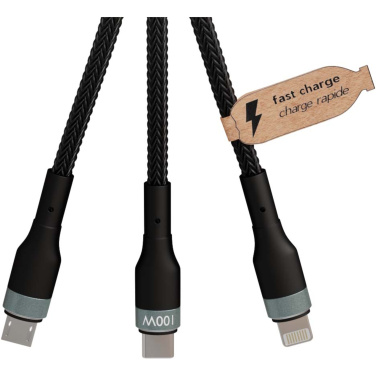 Logo trade promotional product photo of: SCX.design C53 100W 5-in-1 rPET ultra fast charging cable