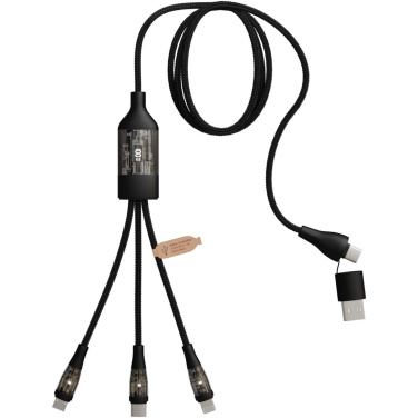 Logo trade promotional merchandise picture of: SCX.design C50 5-in-1 fast charging 100W/5A cable with digital display