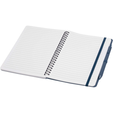 Logo trade promotional item photo of: Thalaasa A5 ocean-bound hard cover notebook with ballpoint pen (black ink)