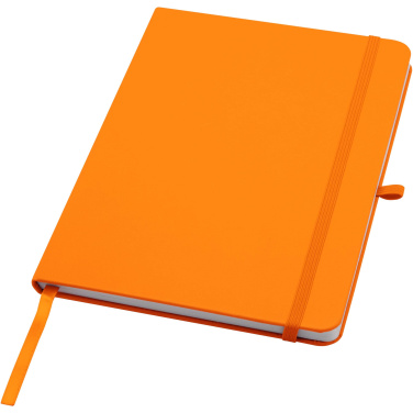 Logo trade promotional giveaways image of: Teak A5 recycled hard cover notebook with lined pages