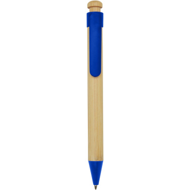 Logotrade corporate gift picture of: Rattan bamboo and recycled plastic ballpoint pen (black ink)