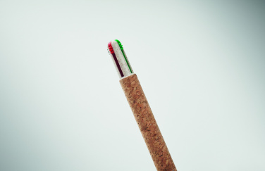Logo trade promotional products picture of: Cork 4-colour ink ball pen