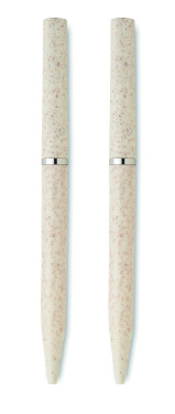 Logo trade promotional product photo of: Wheat straw/ABS twist pen set