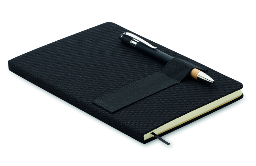 Logo trade corporate gifts picture of: A5 RPET notebook with pen