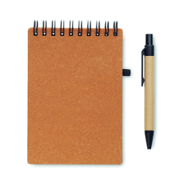 Logo trade promotional merchandise photo of: Recycled notebook with ball pen