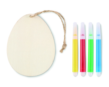Logo trade corporate gifts image of: Wooden egg painting set