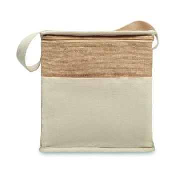 Logo trade promotional gift photo of: Jute and canvas cooler bag 3L