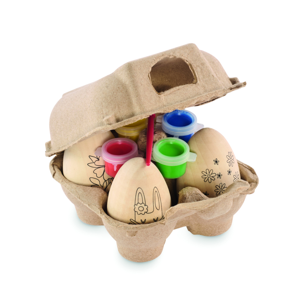 Logo trade business gift photo of: Wooden eggs painting set