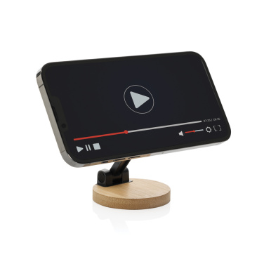 Logotrade promotional merchandise image of: Magmount RCS recycled plastic and bamboo phone stand