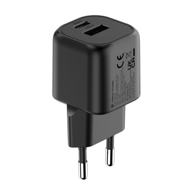 Logo trade promotional item photo of: Urban Vitamin Monterey RCS recycled plastic 20W GAN charger