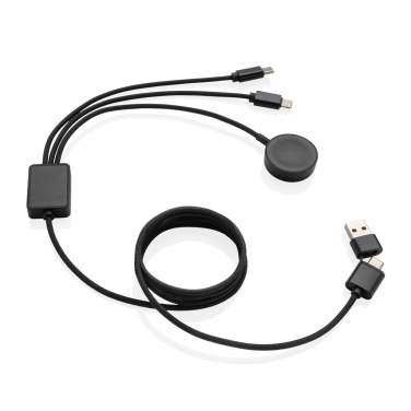 Logo trade corporate gifts image of: Terra RCS rPET 6-in-1 charging cable with watch charger