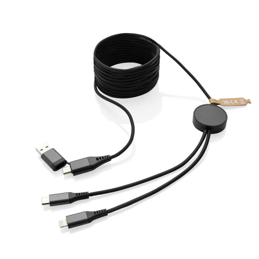 Logo trade promotional giveaways picture of: Terra RCS recycled PET 3 meter  4-in-1 cable