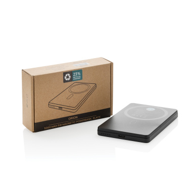 Logo trade business gift photo of: Orion RCS recycled aluminum 5000 mah 5W magnetic powerbank