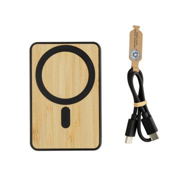 Logotrade advertising product image of: Zen RCS rplastic 5000 mah 5W magnetic bamboo powerbank