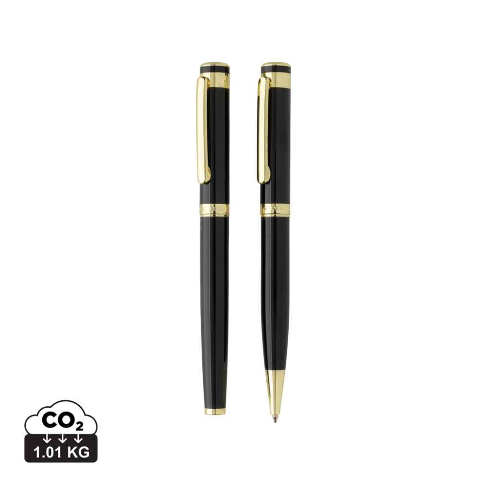 Logo trade promotional item photo of: Swiss Peak Luca RCS recycled brass deluxe pen set