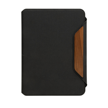 Logo trade promotional merchandise photo of: Teri AWARE™ RPET and walnut A5 portfolio