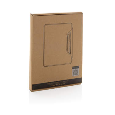 Logo trade corporate gifts image of: Teri AWARE™ RPET and walnut A5 portfolio