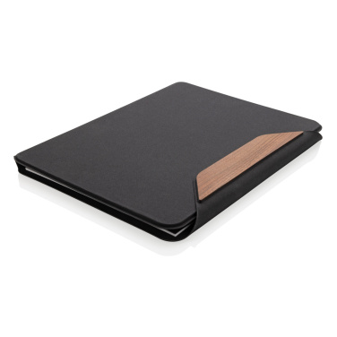 Logo trade promotional products image of: Teri AWARE™ RPET and walnut A4 portfolio