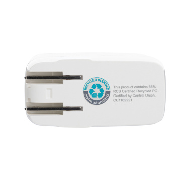 Logotrade advertising products photo of: TravelCharge Pro RCS rplastic travel charger with USB C