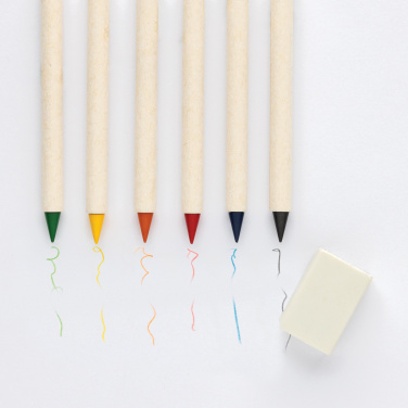 Logotrade promotional item image of: Micki GRS infinity 6pc coloring pencil set with notepad