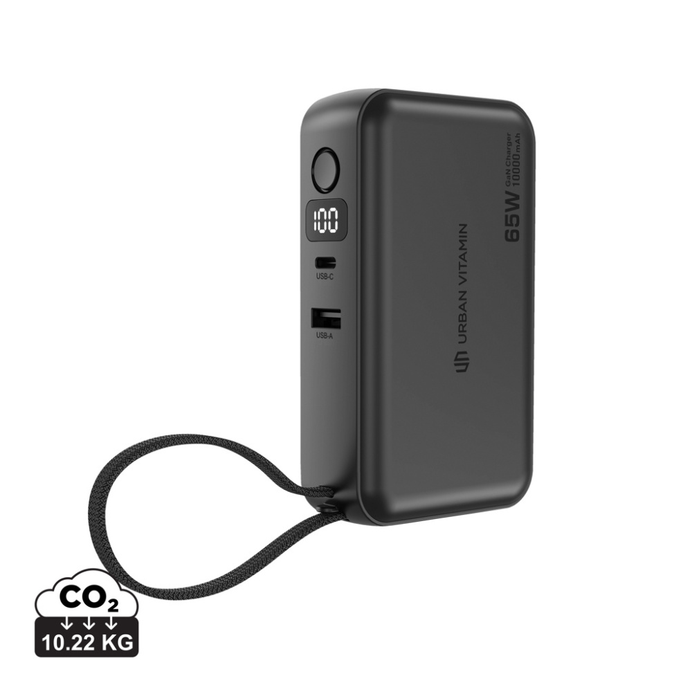 Logo trade business gift photo of: Urban Vitamin Eureka hybrid GANcharger 10000mah powerbank65W