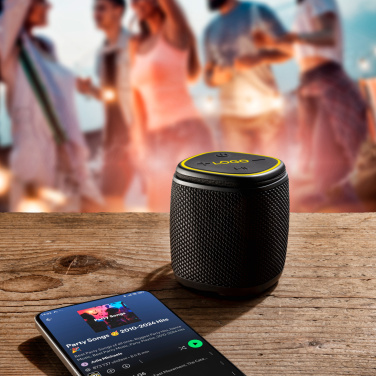 Logo trade business gift photo of: Bluetooth speaker HERMON Schwarzwolf