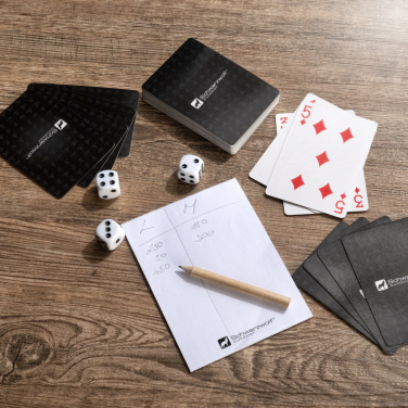 Logotrade promotional item picture of: Set of playing cards and dice MURRAY Schwarzwolf