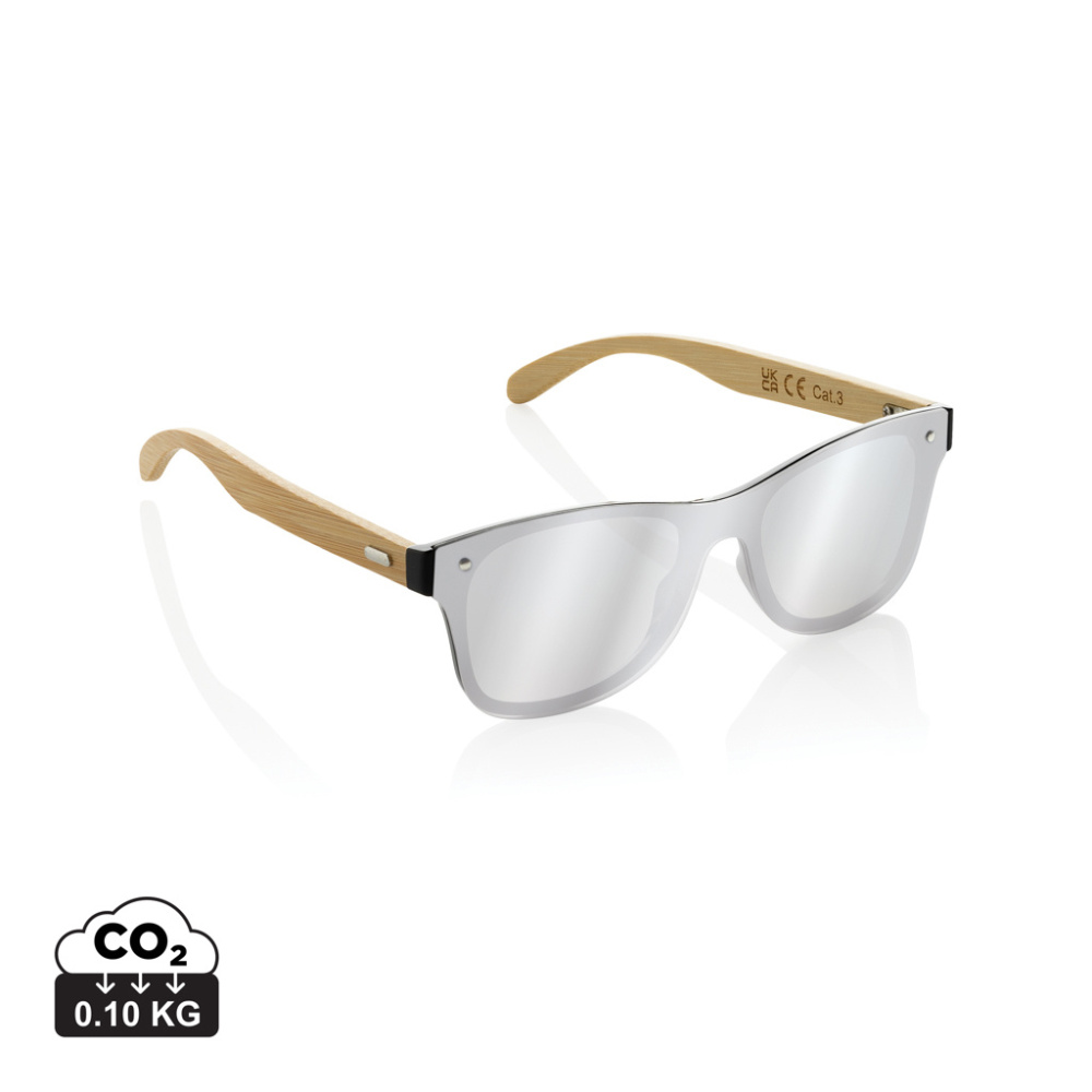 Logotrade corporate gift image of: Prism RCS recycled plastic sunglasses with bamboo frame