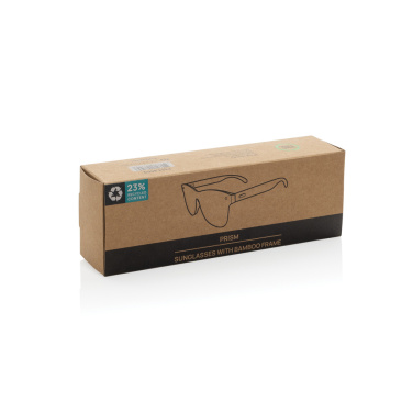 Logo trade promotional merchandise picture of: Prism RCS recycled plastic sunglasses with bamboo frame
