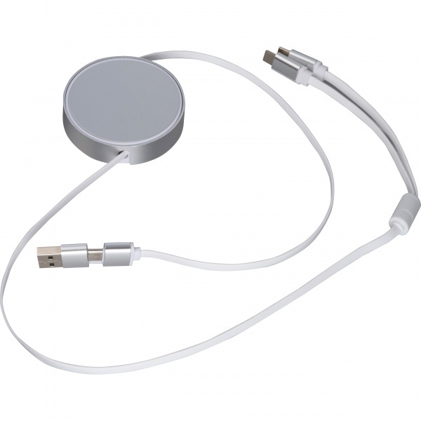 Logo trade promotional merchandise photo of: Charging cable made from recycled aluminum Ostend