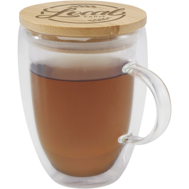 Logo trade business gift photo of: Leona 350 ml glass cup with bamboo lid