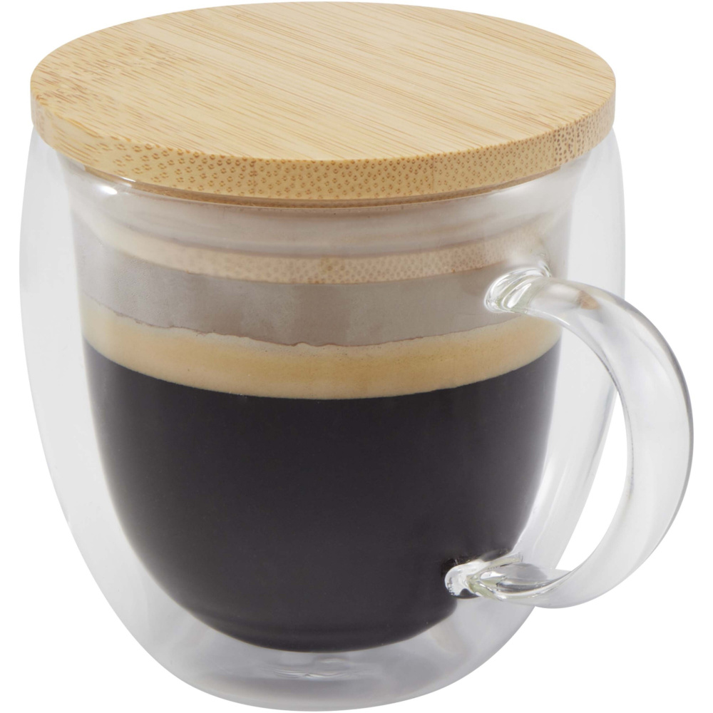 Logotrade promotional items photo of: Lenora 250 ml glass cup with bamboo lid