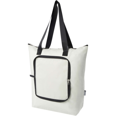 Logo trade corporate gifts image of: EcoFold RPET foldable tote cooler bag 15L
