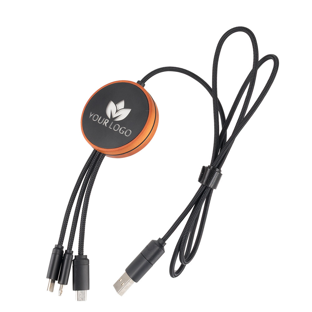 Logotrade promotional gift picture of: Big cable 4in1 with illuminated logo - i5w