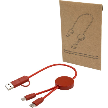 Logotrade promotional giveaways photo of: Citala 5-in-1 recycled plastic 30 cm data sync and 27W fast charge cable
