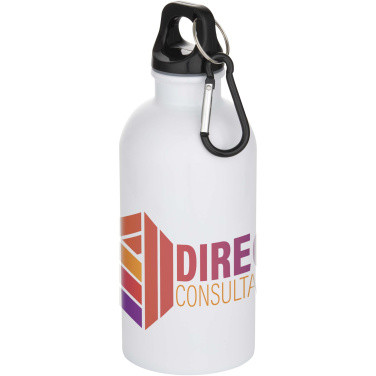 Logo trade business gift photo of: Oregon 400 ml sublimation RCS recycled single wall stainless steel water bottle with carabiner